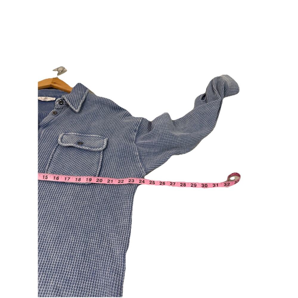 Hippie Rose Boutique Blue Waffle Knit Oversized Button Shirt Jacket Women’s M - Picture 6 of 7
